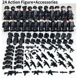 Unbranded (Style B) Military Soldiers Black Swat Jeeps Minifigures Assembling Toy Set Buil Unbranded (Style B) Military Soldiers Black Swat Jeeps Minifigures Assembling Toy Set Buil