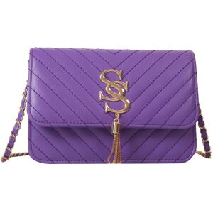 Unbranded (Purple) Modern Quilted Pu Leather Small Crossbody Bag With Magnetic Snap And Ta Unbranded (Purple) Modern Quilted Pu Leather Small Crossbody Bag With Magnetic Snap And Ta