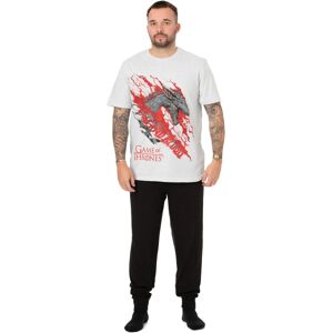(L, White/Black) Game of Thrones Mens Fire And Blood Targaryen Long Pyjama Set (L, White/Black) Game of Thrones Mens Fire And Blood Targaryen Long Pyjama Set
