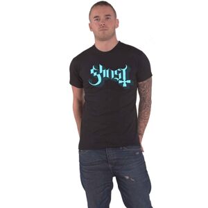 (S, Black/Blue/Grey) Ghost Unisex Adult Keyline Logo T-Shirt (S, Black/Blue/Grey) Ghost Unisex Adult Keyline Logo T-Shirt