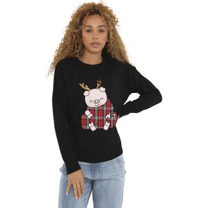 (S, Black) Brave Soul Womens/Ladies Piggy Christmas Jumper (S, Black) Brave Soul Womens/Ladies Piggy Christmas Jumper