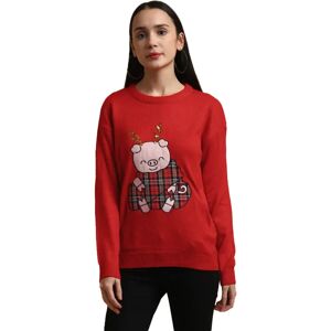 (S, Red) Brave Soul Womens/Ladies Piggy Christmas Jumper (S, Red) Brave Soul Womens/Ladies Piggy Christmas Jumper