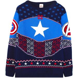 (XXL, Blue/Navy/Red) Captain America Unisex Adult Shield Knitted Christmas Sweat (XXL, Blue/Navy/Red) Captain America Unisex Adult Shield Knitted Christmas Sweat