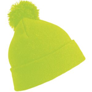 (One Size, Flo Yellow) Result Winter Essentials Mens Pom Pom Beanie (One Size, Flo Yellow) Result Winter Essentials Mens Pom Pom Beanie
