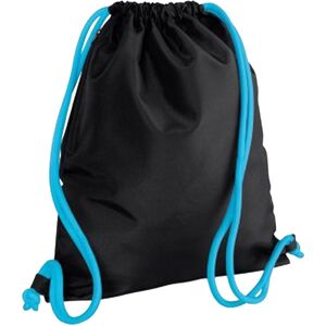 (One Size, Black/Surf Blue) Bagbase Icon Drawstring Bag/Gymsac (Pack of 2) (One Size, Black/Surf Blue) Bagbase Icon Drawstring Bag/Gymsac (Pack of 2)