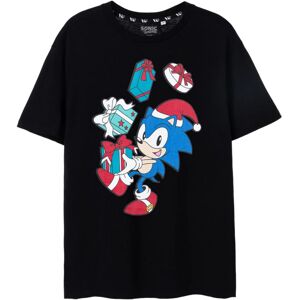 (L, Black) Sonic The Hedgehog Mens Present Christmas T-Shirt (L, Black) Sonic The Hedgehog Mens Present Christmas T-Shirt