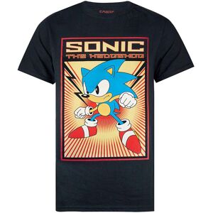 (S, Black) Sonic The Hedgehog Mens Propaganda Poster T-Shirt (S, Black) Sonic The Hedgehog Mens Propaganda Poster T-Shirt