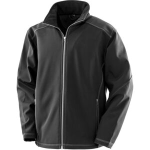 (XL, Black) Result Work Guard Mens Treble Stitch Softshell Jacket (XL, Black) Result Work Guard Mens Treble Stitch Softshell Jacket