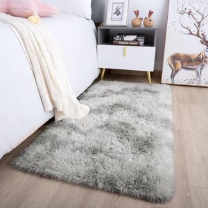 Moonlight Bedding Limited (80cm x 150cm (2ft 6" x 5ft)_FLOOR MAT, Silver Light Grey) Grey Shaggy Large Rug Moonlight Bedding Limited (80cm x 150cm (2ft 6" x 5ft)_FLOOR MAT, Silver Light Grey) Grey Shaggy Large Rug