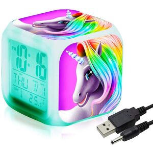 Unbranded Unicorn Digital Alarm Clocks For Girls, Glowing Night Led Lcd Cube With Light Ki Unbranded Unicorn Digital Alarm Clocks For Girls, Glowing Night Led Lcd Cube With Light Ki