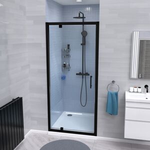 Nes Home 800mm Pivot Shower Door Enclosure Screen 6mm Tempered Glass Matte Black Nes Home 800mm Pivot Shower Door Enclosure Screen 6mm Tempered Glass Matte Black