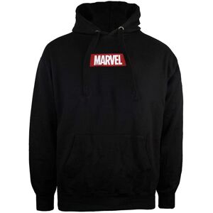 (L, Black) Marvel Mens Box Logo Hoodie (L, Black) Marvel Mens Box Logo Hoodie
