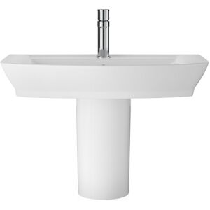 Spirit Square Ceramic Basin and Semi Pedestal, 850mm - Balterley Spirit Square Ceramic Basin and Semi Pedestal, 850mm - Balterley