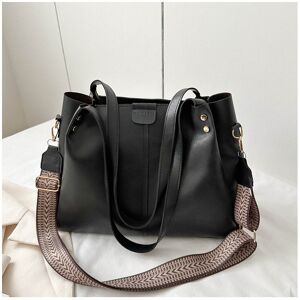 Unbranded (Black) Trendy Oversized Soft Pu Leather Tote Bag With Inner Zipper Pocket Unbranded (Black) Trendy Oversized Soft Pu Leather Tote Bag With Inner Zipper Pocket