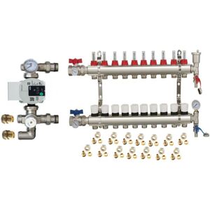 Wärmer System (10 PORT) Water Underfloor Heating Kit 1 - 12 Ports Manifold with Pump and Blend Wärmer System (10 PORT) Water Underfloor Heating Kit 1 - 12 Ports Manifold with Pump and Blend
