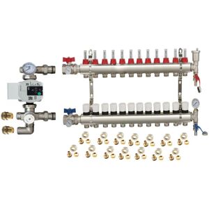Wärmer System (12 PORT) Water Underfloor Heating Kit 1 - 12 Ports Manifold with Pump and Blend Wärmer System (12 PORT) Water Underfloor Heating Kit 1 - 12 Ports Manifold with Pump and Blend