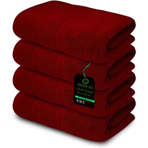 Textile Do Ltd (Red) 4 x Large Jumbo Bath Sheet Towels 100% Egyptian Cotton Bath Sheets Big Tow Textile Do Ltd (Red) 4 x Large Jumbo Bath Sheet Towels 100% Egyptian Cotton Bath Sheets Big Tow