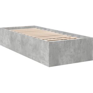 (concrete grey, 75 x 190 cm/ 35 cm) vidaXL Bed Frame Bed Base Sonoma Oak 75x190 (concrete grey, 75 x 190 cm/ 35 cm) vidaXL Bed Frame Bed Base Sonoma Oak 75x190