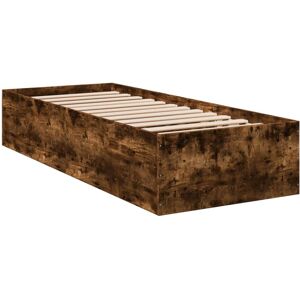 (smoked oak, 75 x 190 cm/ 35 cm) vidaXL Bed Frame Bed Base Sonoma Oak 75x190 cm (smoked oak, 75 x 190 cm/ 35 cm) vidaXL Bed Frame Bed Base Sonoma Oak 75x190 cm