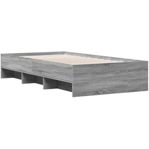 vidaXL Bed Frame Home Bed Base Grey Sonoma 90x190 cm Single Engineered Wood vidaXL Bed Frame Home Bed Base Grey Sonoma 90x190 cm Single Engineered Wood