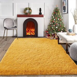 Yorkshire Bedding (Yellow Ochre, 200 x 290 cm (6ft 7" x 9ft 6")) Shaggy Thick Large Rugs Living Ro Yorkshire Bedding (Yellow Ochre, 200 x 290 cm (6ft 7" x 9ft 6")) Shaggy Thick Large Rugs Living Ro