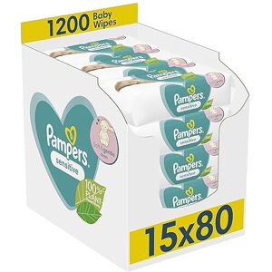 Pampers Sensitive Baby Wipes 15 Packs of 80 = 1200 Baby Wet Wipes, Unscented, Fo Pampers Sensitive Baby Wipes 15 Packs of 80 = 1200 Baby Wet Wipes, Unscented, Fo