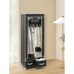 Unbranded Portable Wardrobe 160 x 60 x 43CM Single Canvas Wardrobe (Black) Unbranded Portable Wardrobe 160 x 60 x 43CM Single Canvas Wardrobe (Black)