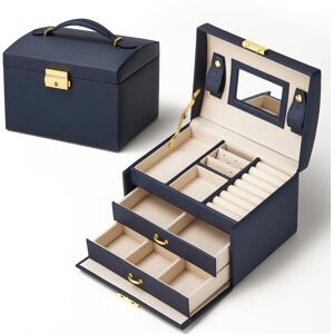 Mondeer Jewellery Box, Jewellery Oganiser, 3 Layers PU Leather Jewelry Storage Box with Mondeer Jewellery Box, Jewellery Oganiser, 3 Layers PU Leather Jewelry Storage Box with