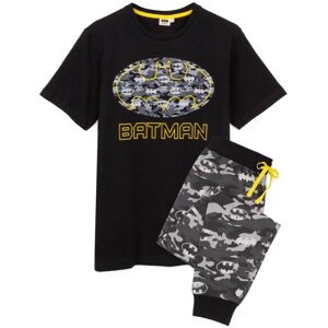 (M, Black/Grey) Batman Mens Logo Camo Long Pyjama Set (M, Black/Grey) Batman Mens Logo Camo Long Pyjama Set