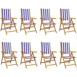 (blue and white, 8 pcs) vidaXL Reclining Garden Chairs Outdoor Chairs Armchair F (blue and white, 8 pcs) vidaXL Reclining Garden Chairs Outdoor Chairs Armchair F
