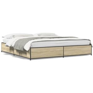 vidaXL Sonoma Oak Bed Frame - 200x200 cm, Black, Super King vidaXL Sonoma Oak Bed Frame - 200x200 cm, Black, Super King