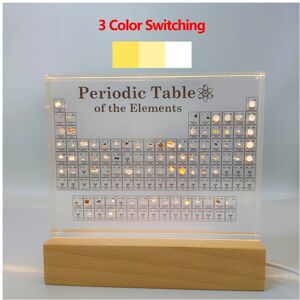 Unbranded (With 3 color lights) Acrylic Periodic Table With Real Elements with Wooden Ligh Unbranded (With 3 color lights) Acrylic Periodic Table With Real Elements with Wooden Ligh