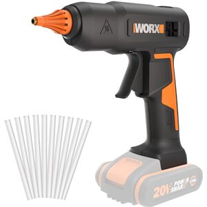 WORX 18V(20V MAX) Cordless Full Size Hot Glue Gun WX045.9, 60W, MAX 200, Anti-Drip, I WORX 18V(20V MAX) Cordless Full Size Hot Glue Gun WX045.9, 60W, MAX 200, Anti-Drip, I