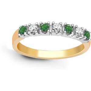 (L) Jewelco London 9ct 2 Colour Gold J I1 0.15ct Diamond and Green 0.2ct Emerald (L) Jewelco London 9ct 2 Colour Gold J I1 0.15ct Diamond and Green 0.2ct Emerald