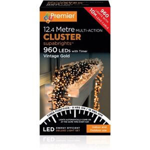Premier - 960 LED Multi Action Supabrights Cluster Lights With Timer - Vintage G Premier - 960 LED Multi Action Supabrights Cluster Lights With Timer - Vintage G