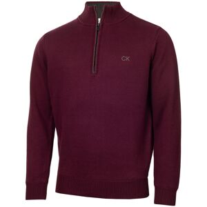 (XXL, French Burgundy) Calvin Klein Mens Lined Chunky Windproof Lined 1/2 Zip Sw (XXL, French Burgundy) Calvin Klein Mens Lined Chunky Windproof Lined 1/2 Zip Sw