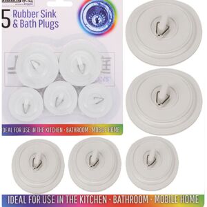 Rysons Rubber Bath Sink Plugs Basin Bathroom Kitchen x5 Drain Stopper Rysons Rubber Bath Sink Plugs Basin Bathroom Kitchen x5 Drain Stopper