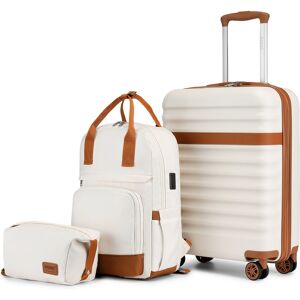 KONO (Cream Brown) 20 Inch ABS+PC Suitcase And Backpack Set KONO (Cream Brown) 20 Inch ABS+PC Suitcase And Backpack Set