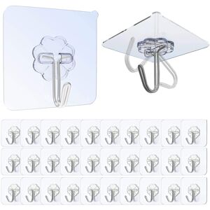 EOSWRU Self Adhesive Hooks, 30Pcs Sticky Hooks for Hanging, Hooks Heavy Duty 10kg (Max) EOSWRU Self Adhesive Hooks, 30Pcs Sticky Hooks for Hanging, Hooks Heavy Duty 10kg (Max)