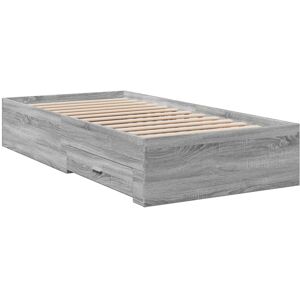 (grey sonoma, 75 x 190 cm) vidaXL Bed Frame with Drawers Bed Base Grey Sonoma 14 (grey sonoma, 75 x 190 cm) vidaXL Bed Frame with Drawers Bed Base Grey Sonoma 14