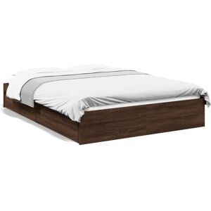 (brown oak, 140 x 190 cm) vidaXL Bed Frame with Drawers Bed Black 135x190 cm Dou (brown oak, 140 x 190 cm) vidaXL Bed Frame with Drawers Bed Black 135x190 cm Dou