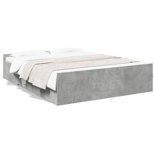 (concrete grey, 150 x 200 cm) vidaXL Bed Frame with Drawers Bed Base Sonoma Oak (concrete grey, 150 x 200 cm) vidaXL Bed Frame with Drawers Bed Base Sonoma Oak