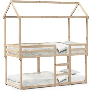 (natural, 75 x 190 cm) vidaXL Bunk Bed with Roof Kids Bed Frame Wax Brown 75x190 (natural, 75 x 190 cm) vidaXL Bunk Bed with Roof Kids Bed Frame Wax Brown 75x190