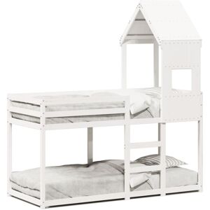 (white, 90 x 190 cm) vidaXL Bunk Bed with Roof Children Bed Frame White 90x200 c (white, 90 x 190 cm) vidaXL Bunk Bed with Roof Children Bed Frame White 90x200 c