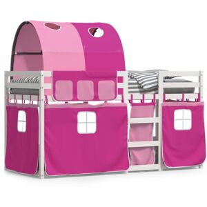 (white and pink, 80 x 200 cm) vidaXL Bunk Bed with Curtains Kids Twin Sleeper Pi (white and pink, 80 x 200 cm) vidaXL Bunk Bed with Curtains Kids Twin Sleeper Pi