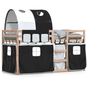 (black, 90 x 200 cm) vidaXL Bunk Bed with Curtains Bed Frame White&Black 90x200 (black, 90 x 200 cm) vidaXL Bunk Bed with Curtains Bed Frame White&Black 90x200