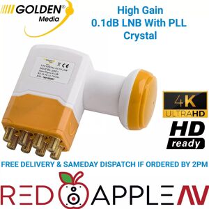 Golden Media PLL Universal Octo LNB Gold-Plated Contacts Full HD 4K 0.1 dB Golden Media PLL Universal Octo LNB Gold-Plated Contacts Full HD 4K 0.1 dB