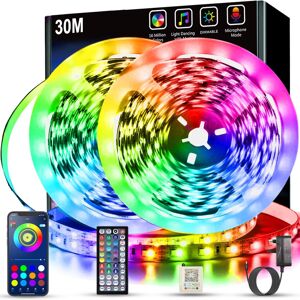 Keepsmile Led Strip Lights 30M 2 Rolls 15M Bluetooth App Music Sync RGB Led Stri Keepsmile Led Strip Lights 30M 2 Rolls 15M Bluetooth App Music Sync RGB Led Stri