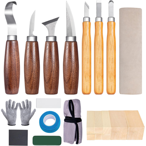 Unbranded Wood Carving Tool Set 24pcs Complete Wood Whittling Kit Unbranded Wood Carving Tool Set 24pcs Complete Wood Whittling Kit