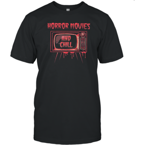 Gildan (L) Horror Movies And Chill Distressed , Boo Halloween Spooky Season Pumpkin T-S Gildan (L) Horror Movies And Chill Distressed , Boo Halloween Spooky Season Pumpkin T-S